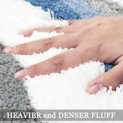 Coastal Bathroom Rugs Summer Beachy Bath Rug 4ft Long Bath Mat Runner Bathmat for Beach Bathroom Decor, Nautical Bath Runner Rug for Double Sink Bathtub Shower Bedroom 20"x47"