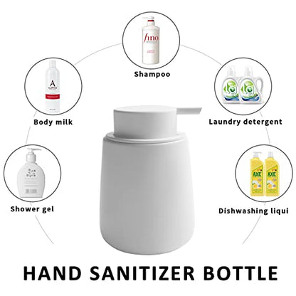 Soap Dispenser Ceramic with Easy-to-Press Pump Hand Lotion Liquid Dispenser for Shampoo Bathroom Kitchen 12 oz White - color: Liquid-white