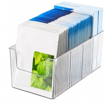 Skin Care Organizer & Face Mask Organizer with 4 Compartments | Sheet Mask Organizer & Makeup Palette Storage, Stackable Vanity Bin for Bathroom Countertop, Eyeshadow & Skincare Storage