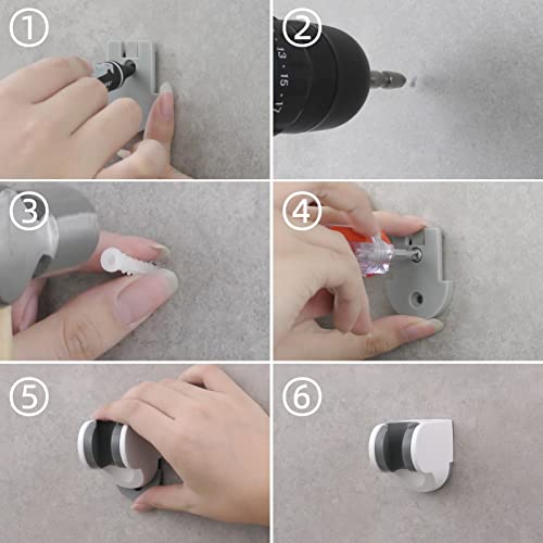 White Shower Bracket Wall Mount Plastic Shower Head Holder for Hand Held, ST01W - style: White