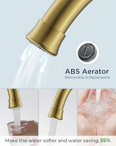 FORIOUS Brushed Gold Bathroom Faucets, 4 Inch Centerset Vanity Faucet Gold | CUPC Centerset Bathroom Sink Faucet Gold 2 Hole or 3 Holes, Two Handle 4In Gold Faucet Bathroom for Renovation and Upgrading - color: Brushed Gold × 2