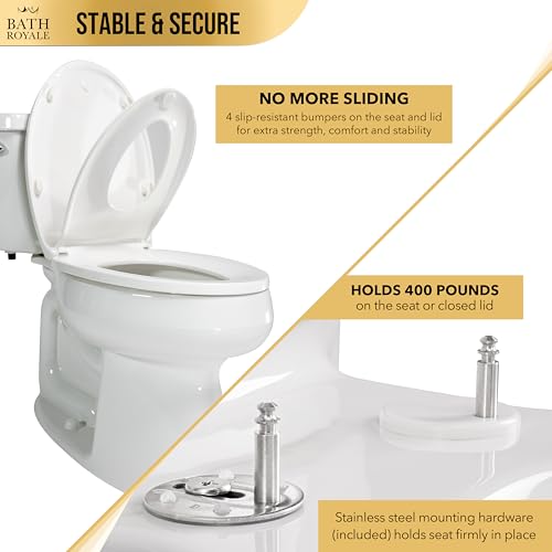 BATH ROYALE Potty Training Seat - Soft Close, Kingsport BR720-01, Round Biscuit/Linen, Adult & Child - color: Biscuit/Linen, size: Round