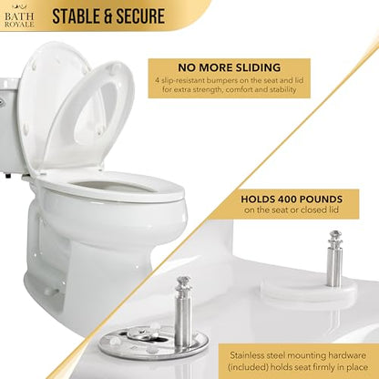 BATH ROYALE Potty Training Seat - Soft Close, Kingsport BR720-02, Round Almond/Bone, Adult/Child Combo - color: Almond/Bone, size: Round