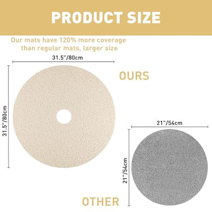 Shower Mat Non Slip: 31 Inch Diameter Extra Large Round Shower Mats with Drain Hole in Middle - Soft Loofah Great Drainage Shower Stall Matt for Inside Shower - color: Beige, size: 31" (Round)