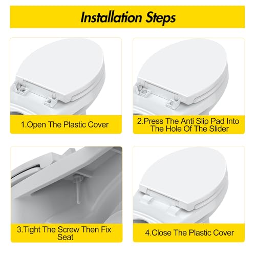 Toilet Seat Round Quick Release, Easy Installation & Release, Safe PP Material Easy Clean, Comfortable Ergonomic Design - size: Round-KP