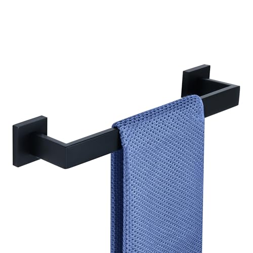 Alise Black Towel Bar, 16 Inch Towel Racks for Bathroom, SUS304 Stainless Steel Towel Holder Wall Mounted, Heavy Duty Towel Hanger for Bathroom & Kitchen (Matte Black) - color: Matte Black, size: Single 16 Inch