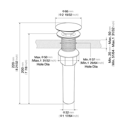 KAIYING Pop Up Drain Without Overflow, Bathroom Vessel Sink Drain | NO Overflow, Detachable Basket Drain Stopper Assembly, Anti-Clogging & Anti-Explosion Drain Strainer, Brushed Champagne Gold - color: Brushed Champagne Gold, style: NO Overflow