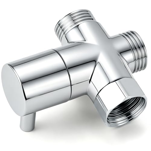 3 Way G1/2 Shower Diverter Valve, Solid Metal Shower Head Splitter | Premium Shower Arm Diverter for Handheld Shower Head, Fixed Spray Head, Rainfall Showerheads, Easy To Install, Chrome