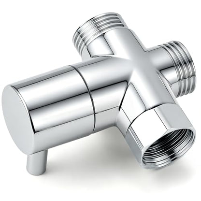 3 Way G1/2 Shower Diverter Valve, Solid Metal Shower Head Splitter | Premium Shower Arm Diverter for Handheld Shower Head, Fixed Spray Head, Rainfall Showerheads, Easy To Install, Chrome