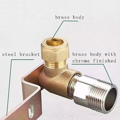Concealed Shower Faucet Wall Bracket Positioner Connector 15mmx1/2'' | for Exposed Thermostatic Bath Shower Mixer Tap,Wall-Mounted Fitting Fixing Plate, Copper
