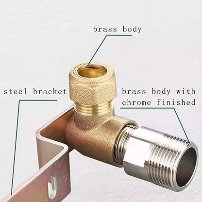 Concealed Shower Faucet Wall Bracket Positioner Connector 15mmx1/2'' | for Exposed Thermostatic Bath Shower Mixer Tap,Wall-Mounted Fitting Fixing Plate, Copper