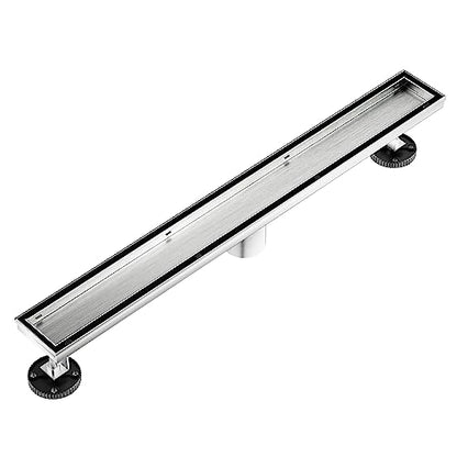 Neodrain 32" Brushed Linear Shower Drain,2-in-1 Flat& Tile Insert Cover | 304 Stainless Steel,Fast Drainage, Durable,Rectangle Shower Floor Drain with Adjustable Feet,Hair Strainer,Fits Bathrooms - color: Stainless Steel, size: 32 In