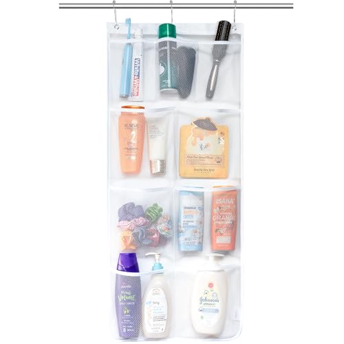 Lifewit Mesh Shower Caddy, 9 Pockets Hanging Bathroom Organizer, 1 Pack | 14" x 34", Attached 3 Hooks, Quick-Dry, Portable, Cruise Essentials, Idea for Toiletry, RVing, Travel, Camping - size: 14" × 34"