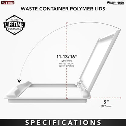 Rev-A-Shelf 50 Qt Under Sink Garbage Can Lid for Base Kitchen and Bathroom Cabinet, Replacement Plastic Trash Bin Lid Only, Silver, RV-50-LID-17-1 - color: Silver, size: 50 QT