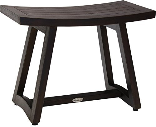Patented 24" Asia Buru Mocha-Shield Teak Shower Bench - A. Bench | Durable, Water-Resistant Teak, Shower Chair & Shaving Foot Rest, Indoor/Outdoor Use - size: A. Bench