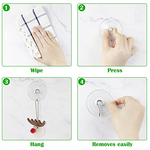 Hangerspace Suction Cup Hooks, Removable Large Suction Cups, Clear, 8 Pack | 2.5 In, with Rustproof Metal Hooks, Detachable, Leave No Trace, for Kitchen Shower Wall Window Glass Door, Fits Any Decor - size: Large