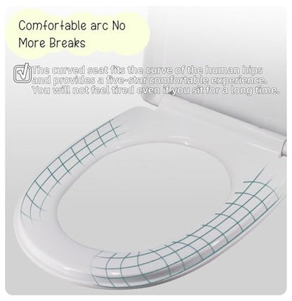 Soft Close Round Toilet Seat with Cover - Plastic, Easy Installation & Cleaning, Fits Most Standard Toilets (White U) - size: U