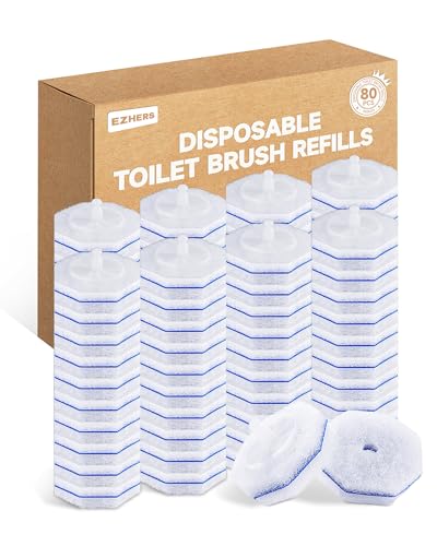 80 Count Toilet Wand Refills Compatible with Clorox Toilet Wand | 5X Cleaning Power Toilet Bowl Cleaners & 3-Layer High-Density Toilet Scrubber Refill-No Falling Apart, Instant Foam Cleaning - size: 1 Count (Pack of 80)