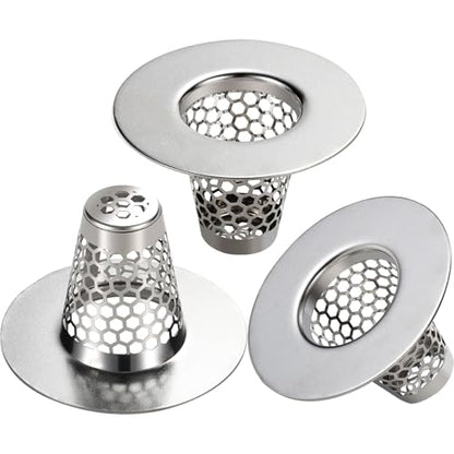 Bathroom Sink Drain Strainers for 1.1"-1.25" Depth Than 1.3" Drain Hole Catcher for Bathroom Sink,Laundry, Utility, RV Sink.Small Conical Bathroom Sink Strainer Basket - size: Recommend:1.1 inch Mouth Wide