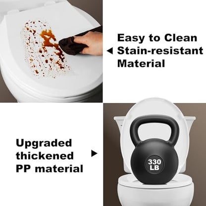 Angol Shiold Round Toilet Seat Soft Close & Quick Release, White Plastic Toilet Seats Cover Rust-Proof(16.5",Modern) - color: 1-Pack