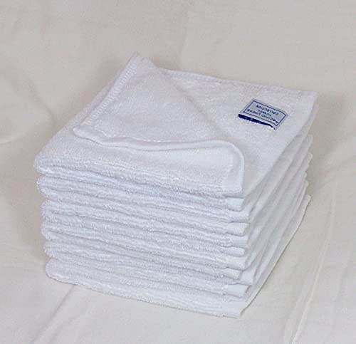 Pacific Linens Soft washcloths for face Hand Fingertip Towels 12 Pack 100% Cotton White 12x12 inch for Kids wash Cloths for Body and face 12 Pack Sets