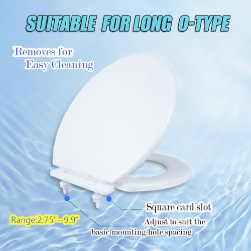 MinSha Round Toilet Seat, 17 Inch Soft Close Toilet Lid, Durable PP Material O-Shape Seat with Quiet Slow Close, Easy Top Fixing Installation & Cleaning, Fits Standard American Toilets, O3CK