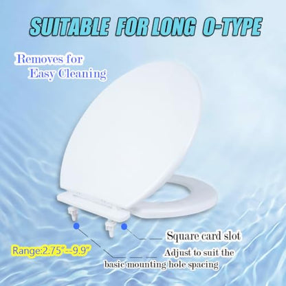 MinSha Round Toilet Seat, 17 Inch Soft Close Toilet Lid, Durable PP Material O-Shape Seat with Quiet Slow Close, Easy Top Fixing Installation & Cleaning, Fits Standard American Toilets, O3CK