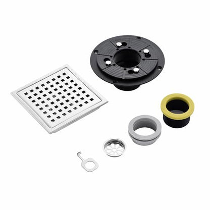 6 in. x 6 in. Stainless Steel Square Shower Floor Drain in Stainless Steel, FD01-6-TB - color: Stainless Steel