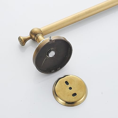 Antique Bronze Brass Towel Bar,Adjustable 15.5 to 27.5 Inch Bath Towel Bar Rack for Bathroom Towel Holder, Wall Mounted Bathroom Hardware Accessories,Porcelain Design - color: Single Towel Bar