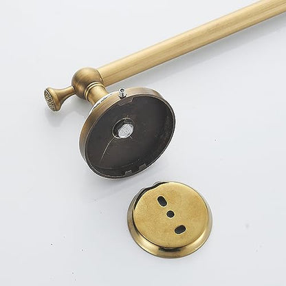 Antique Bronze Brass Towel Bar,Adjustable 15.5 to 27.5 Inch Bath Towel Bar Rack for Bathroom Towel Holder, Wall Mounted Bathroom Hardware Accessories,Porcelain Design - color: Single Towel Bar