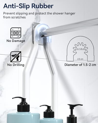 Never Rust Shower Caddy Hanging, Aluminum Shower Racks for Inside Shower, 3-Tier Shower Organizer Hanging Over Shower Head with Hooks and Soap Holder, White - color: White
