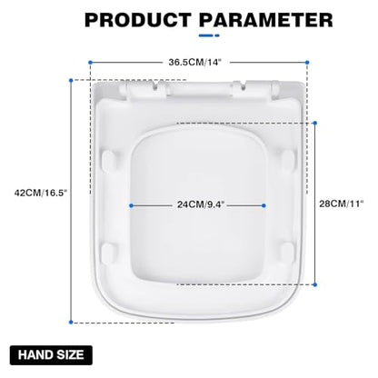 Soft-Close Toilet Seat with Quick-Release Function Square 360degrees Simple Top Fixing with Adjustable Hinge for Modern Bathroom