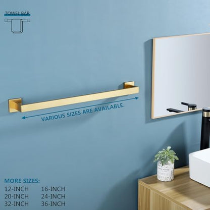 KOKOSIRI 20 Inch Towel Bar Bathroom Towel Bar Kitchen Dish Cloths Hanger Hand Towel Holder Stainless Steel Wall Mount, Brushed Gold, B4003BG-L20 - color: Brushed Gold, size: 20-Inch