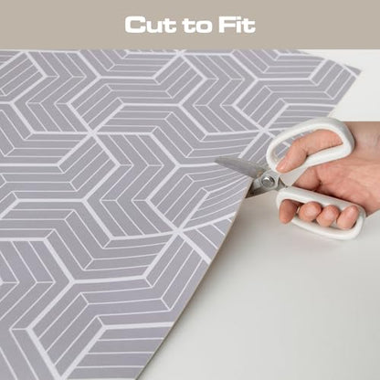 Absorbent Kitchen Counter Mat Fast-Drying Cuttable Coffee Mat Geometric Design for Kitchen Bathroom Pet Feeding Area(Hexagon Grid,Gray)