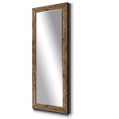 Barnwood Wood Full Length Mirror - Distressed Tonal Walnut (AR2-L05S) - color: Walnut, size: 61"L x 25"W