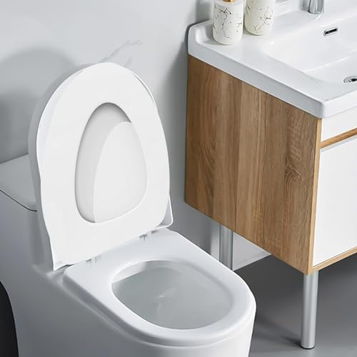 Soft Close Round Toilet Seat - Thickened Plastic Lid, Easy to Clean, Quiet Comfort, Fits Standard Toilets, White, Easy Install (White) - color: White