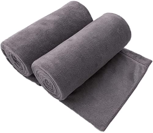 JML Bath Sheet Towels Set of 2, 40" x 80", Grey | Hanging Loop, Oversized, Soft Super Absorbent Fast Drying, Perfect for Shower, Sauna, Gym, Beach, Sport, Fitness, Yoga - color: - Grey, size: 2 Pack (40 in x 80 in)