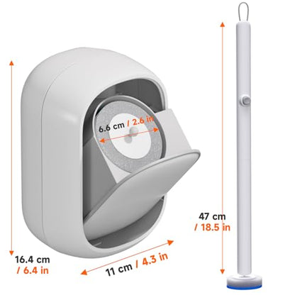 Ctime Disposable Toilet Brush Set with 30 Refills, Wall Mounted Wand Kit | Waterproof with Lid，Hands-Free Lid,New Wand Refills,One-Click Disposal,Pre-Loaded Cleaner,360° Rotating Head - size: 1 wand+ 30 heads