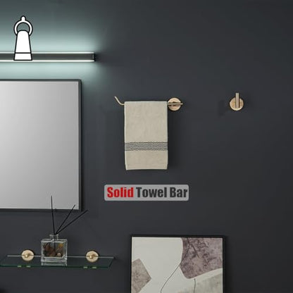 JQK Hand Towel Bar, Champagne Bronze Stainless Steel Towel Ring Holder for Bathroom, 9 Inch Wall Mount Left Hand, TR101-CB - color: Champagne Bronze, size: 9 Inch (Left)