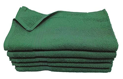 16X27 Salon Hand Towels Colors (12Pack-36Pack- 60Pack-120Pack) 100% Cotton for Hair Salons, Nail Salons, Tanning Salons, Golf Course (Hunter Green, 12) - color: Hunter Green