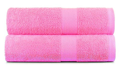 BY LORA 2-Pack Oversized Bath Sheets, Terry Cotton Hotel Large Towels, Pink - color: Pink, size: Bath Sheet 2-Pack