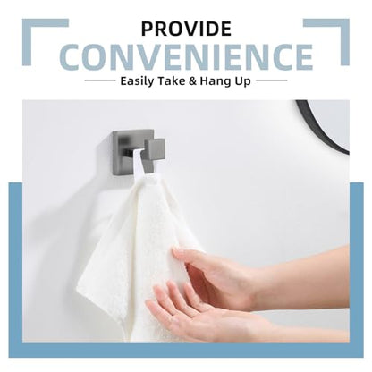 Angle Simple Bathroom Towel Hook, Coat Robe Hook for Wall, Gunmetal Gray | Heavy Duty SUS304 Stainless Steel, Shower Kitchen Entryway Hand Towel Holder, Screw Wall Mount - color: Gunmetal Gray, size: 1 Pack