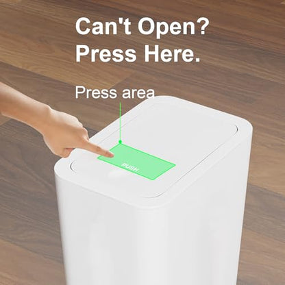 N. NETDOT Bathroom Trash Can with Lid 3 Pack Set,2 Packs 4Gal Slim Kitchen Trash Can and 1 Pack 2.6Gal Garbage Can,Small Trash Bin/Waste Basket for Bedroom,Office(Off White) - color: Off White, size: 2 X 4 Gal & 1 X 2.6 Gal