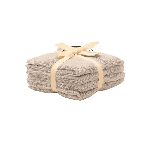 Mosobam Luxury Turkish Washcloths, 4 Pack, 13 x 13 in, 700 GSM, Light Gray | 4 washcloth face towels, 13 x 13 in, 700 GSM, 50% viscose made from bamboo and 50% Aegean Turkish cotton, plush and absorbent - color: Light Gray, size: Washcloths, Set of 4