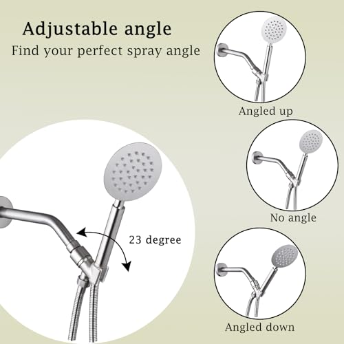 All Metal Handheld Shower Head Holder, Adjustable Shower Wand Holder with Brass Pivot Ball，Shower Arm Holder Mount for Connecting Shower Arm and Shower Hose，Nickel - color: Nickel