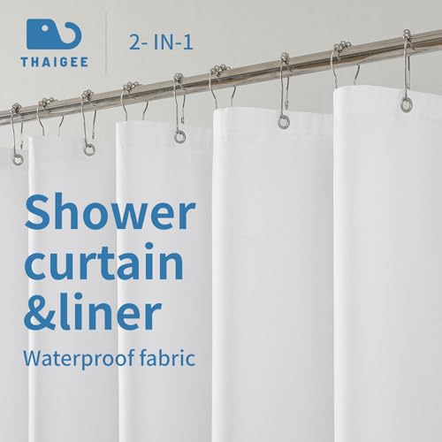 1 Pack Water-Repellent Fabric Shower Curtain Liner, 70x72 White | 100% polyester, 3 Magnets, Rustproof Grommets & Weighted Hem, quick-dry, machine washable, hotel quality for bathroom - color: White, size: 70"W x 72"L (Pack of 1)