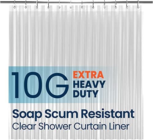 LiBa Shower Curtain PEVA 10G, 72x84 Inch Waterproof Clear | Heavy duty, waterproof plastic shower curtain, rust-proof grommets, weighted magnets, bathroom accessories - color: 10g Peva - Clear, size: 72"W x 84"L (Pack of 1)