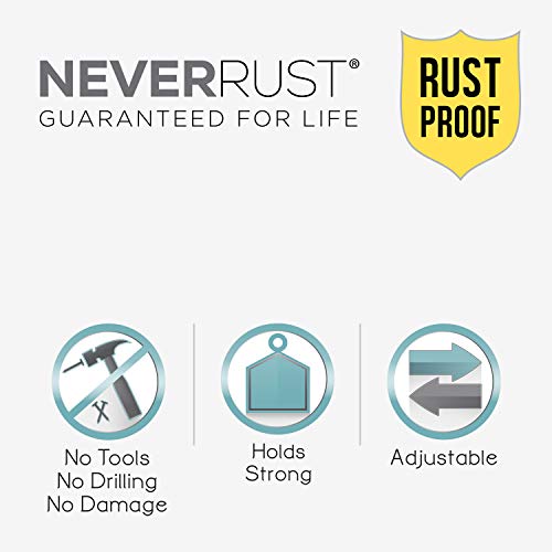 Zenna Home NeverRust Adjustable Tension Shower Curtain Rod, Rustproof and Stall-Sized, 30 to 43 Inches, Chrome - color: Chrome, size: 30" to 43" (Stall Size)