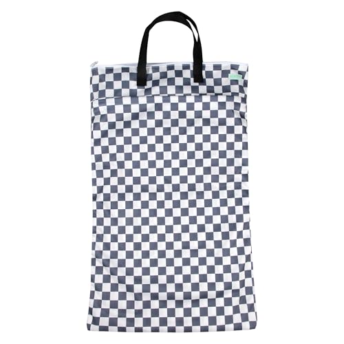 wegreeco Reusable Hanging Wet Dry Cloth Diaper Bag (Checkerboard Grey) - color: Checkerboard Grey