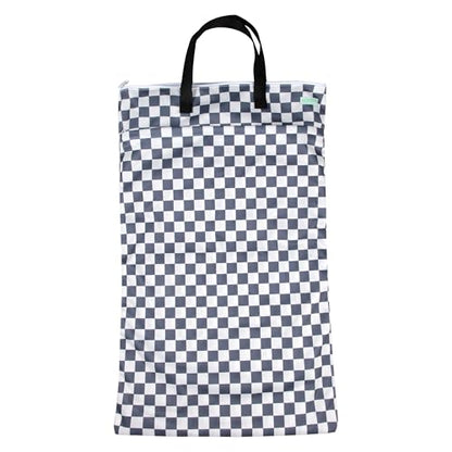 wegreeco Reusable Hanging Wet Dry Cloth Diaper Bag (Checkerboard Grey) - color: Checkerboard Grey